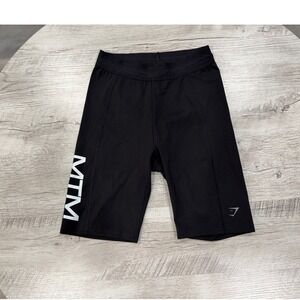 Gymshark MTM Athletic Club Men’s Small Black Biker Shorts Zip Pocket